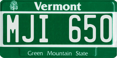VT license plate MJI650