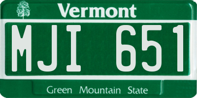VT license plate MJI651