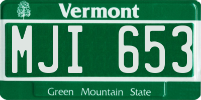 VT license plate MJI653