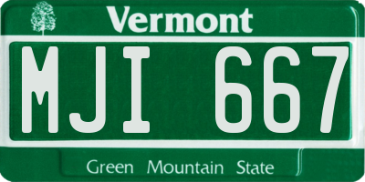 VT license plate MJI667