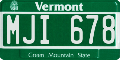VT license plate MJI678