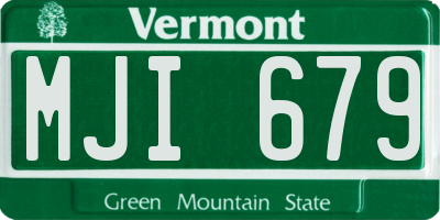 VT license plate MJI679
