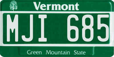VT license plate MJI685