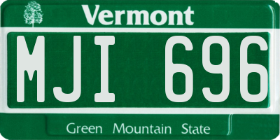 VT license plate MJI696