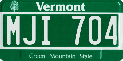 VT license plate MJI704