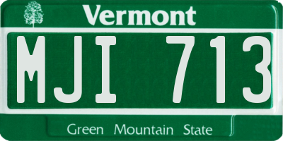 VT license plate MJI713