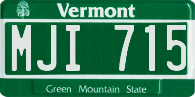 VT license plate MJI715