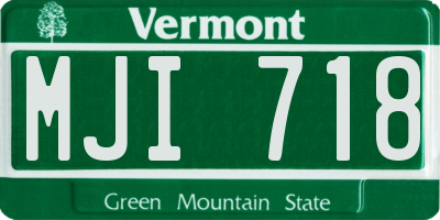 VT license plate MJI718
