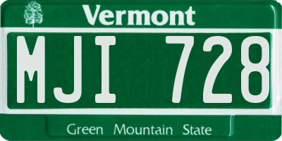 VT license plate MJI728