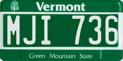 VT license plate MJI736
