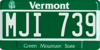 VT license plate MJI739