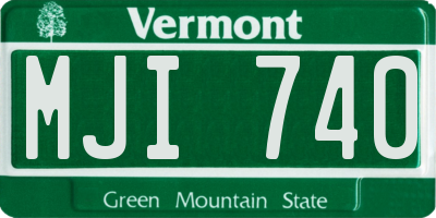 VT license plate MJI740