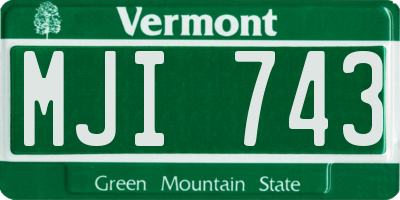 VT license plate MJI743