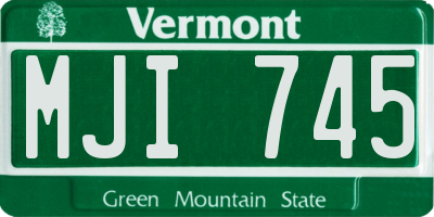 VT license plate MJI745