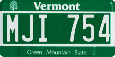 VT license plate MJI754