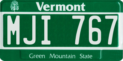 VT license plate MJI767