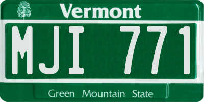 VT license plate MJI771