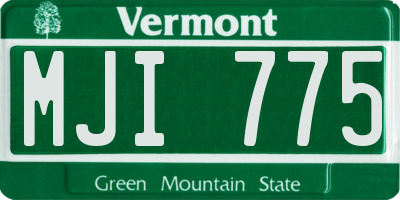 VT license plate MJI775