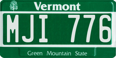 VT license plate MJI776