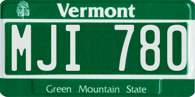 VT license plate MJI780
