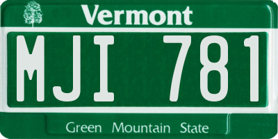 VT license plate MJI781
