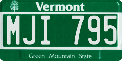 VT license plate MJI795