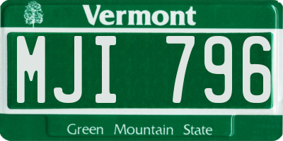 VT license plate MJI796
