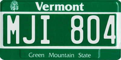 VT license plate MJI804