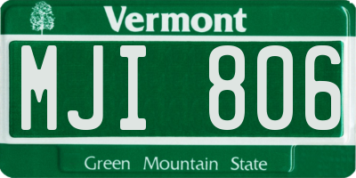 VT license plate MJI806