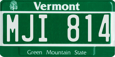 VT license plate MJI814