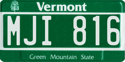 VT license plate MJI816