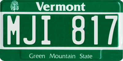 VT license plate MJI817
