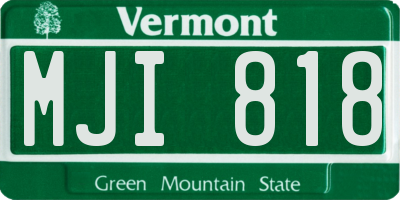 VT license plate MJI818