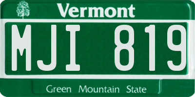 VT license plate MJI819