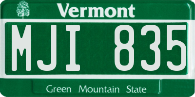 VT license plate MJI835