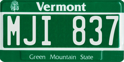 VT license plate MJI837