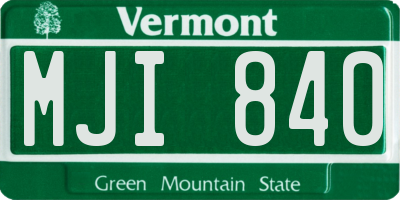 VT license plate MJI840