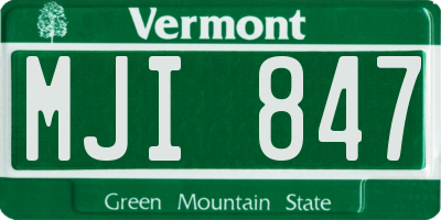 VT license plate MJI847