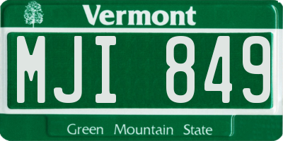VT license plate MJI849