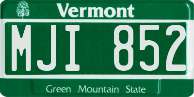 VT license plate MJI852