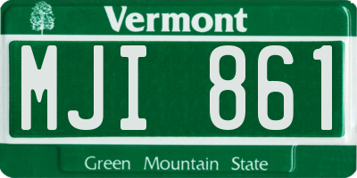 VT license plate MJI861