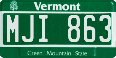 VT license plate MJI863