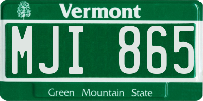 VT license plate MJI865