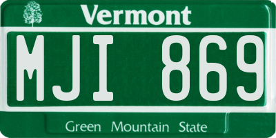 VT license plate MJI869