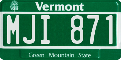 VT license plate MJI871