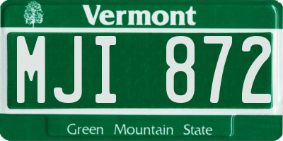 VT license plate MJI872