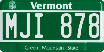 VT license plate MJI878