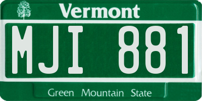VT license plate MJI881