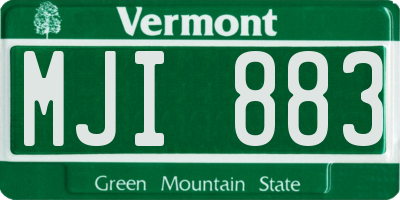 VT license plate MJI883