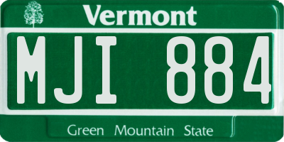 VT license plate MJI884
